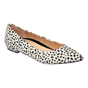 Vionic Quartz Lena Black and White Polka Dot Pointed Toe Ballet Flat Shoe 6.5